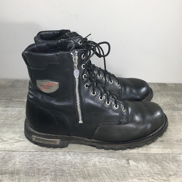Red Wing Men's Black Oiled Leather Side Zip Motorcycle Moto Boots 979 Size 11.5